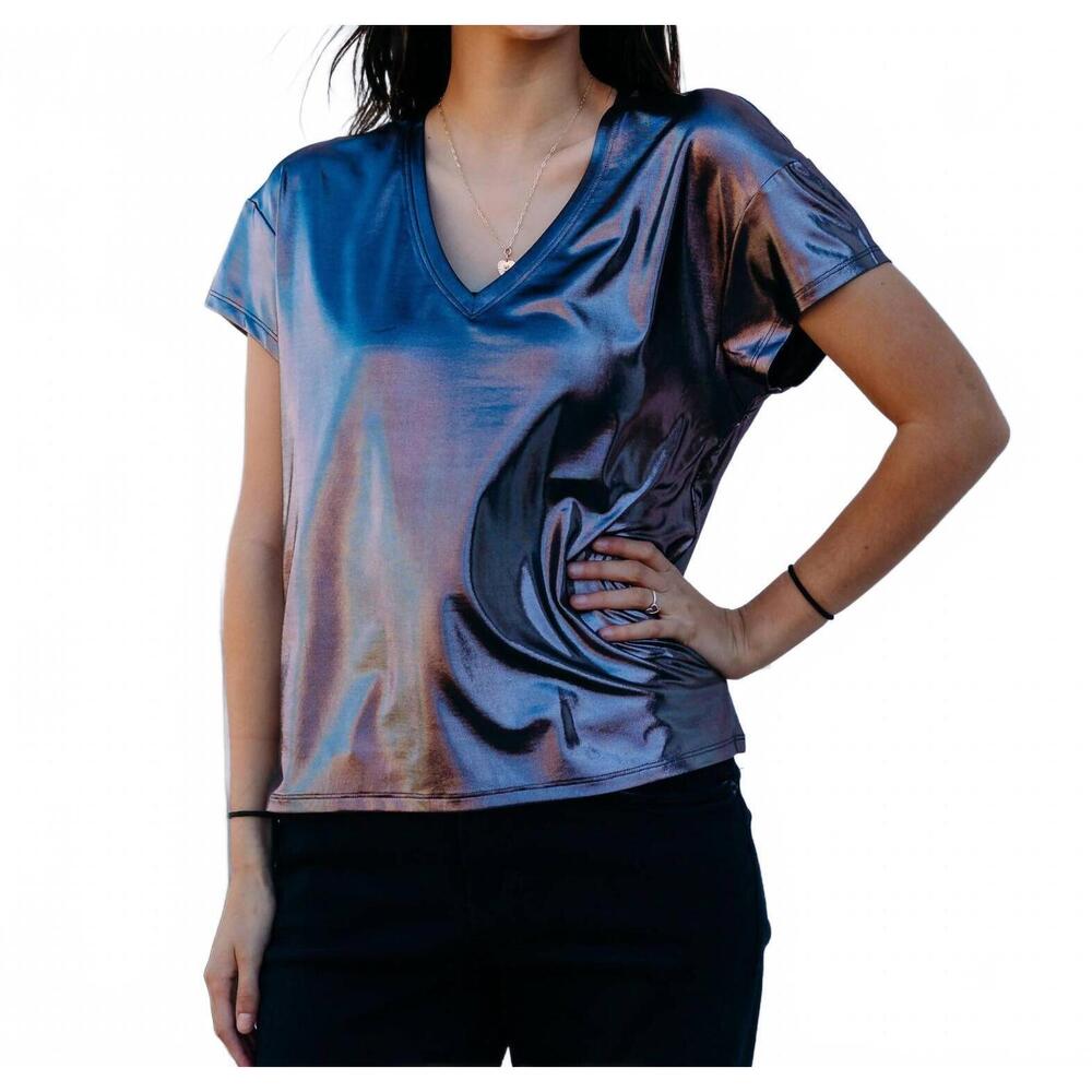 NEW ANOTHER LOVE lumi top in metallic black